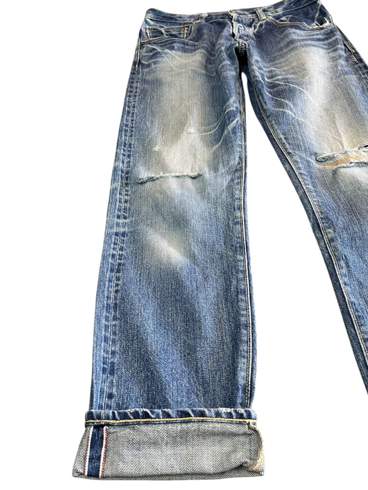 Le Grande Bleu (L.G.B.) Vintage Domingo Selvedge Distressed Denim Size US 29 - 3 Thumbnail