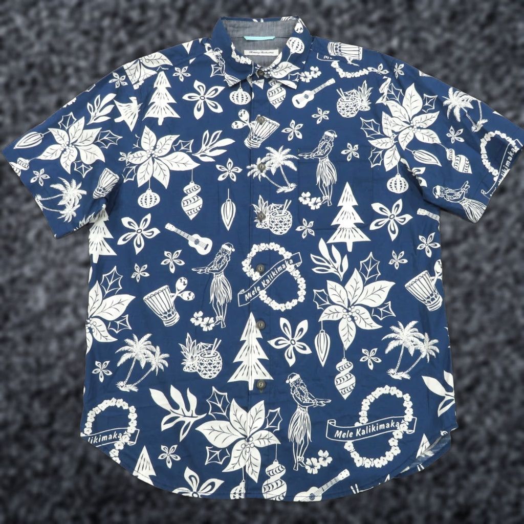 Tommy Bahama Tommy Bahama Shirt Men Medium Christmas Mele Kalikimaka Hula Print Hawaiian Blue Shirt Men Christmas Mele Kalikimaka Hawaiian Blue Size US M / EU 48-50 / 2 - 1 Thumbnail