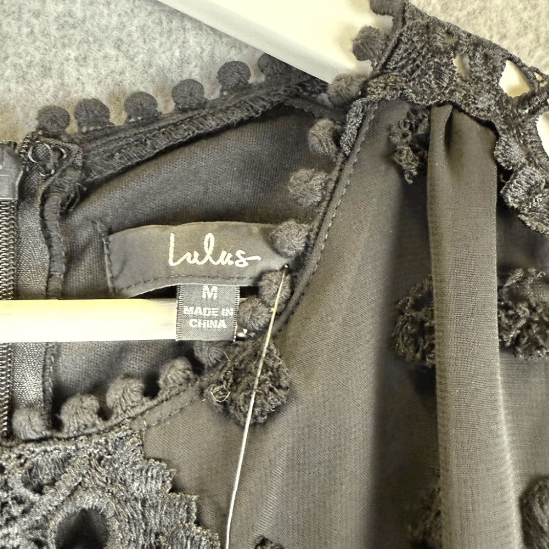 Lulus Lulus Mini Dress Black Embroidered Lace Long Sleeve Lust or Love M NWT Women Size M / US 6-8 / IT 42-44 - 2 Thumbnail