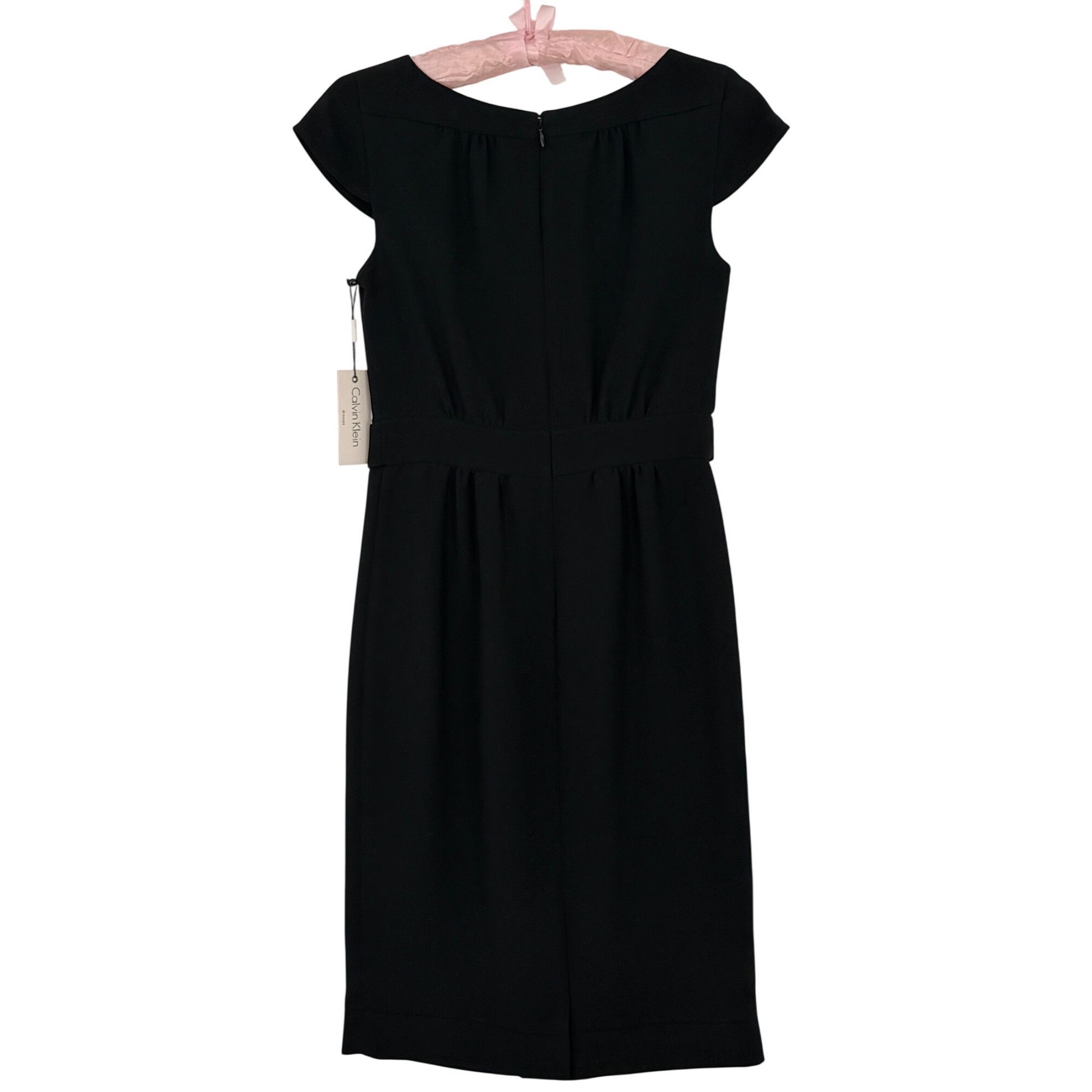 Calvin Klein NWT Calvin Klein Black Cap Sleeve Sheath Dress | Quiet Luxur Size S / US 4 / IT 40 - 8 Thumbnail