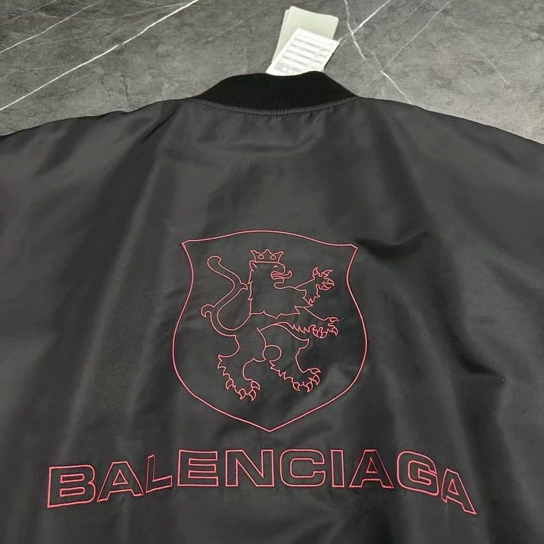 Balenciaga Manchester United Lion Embroidered Bomber Jacke