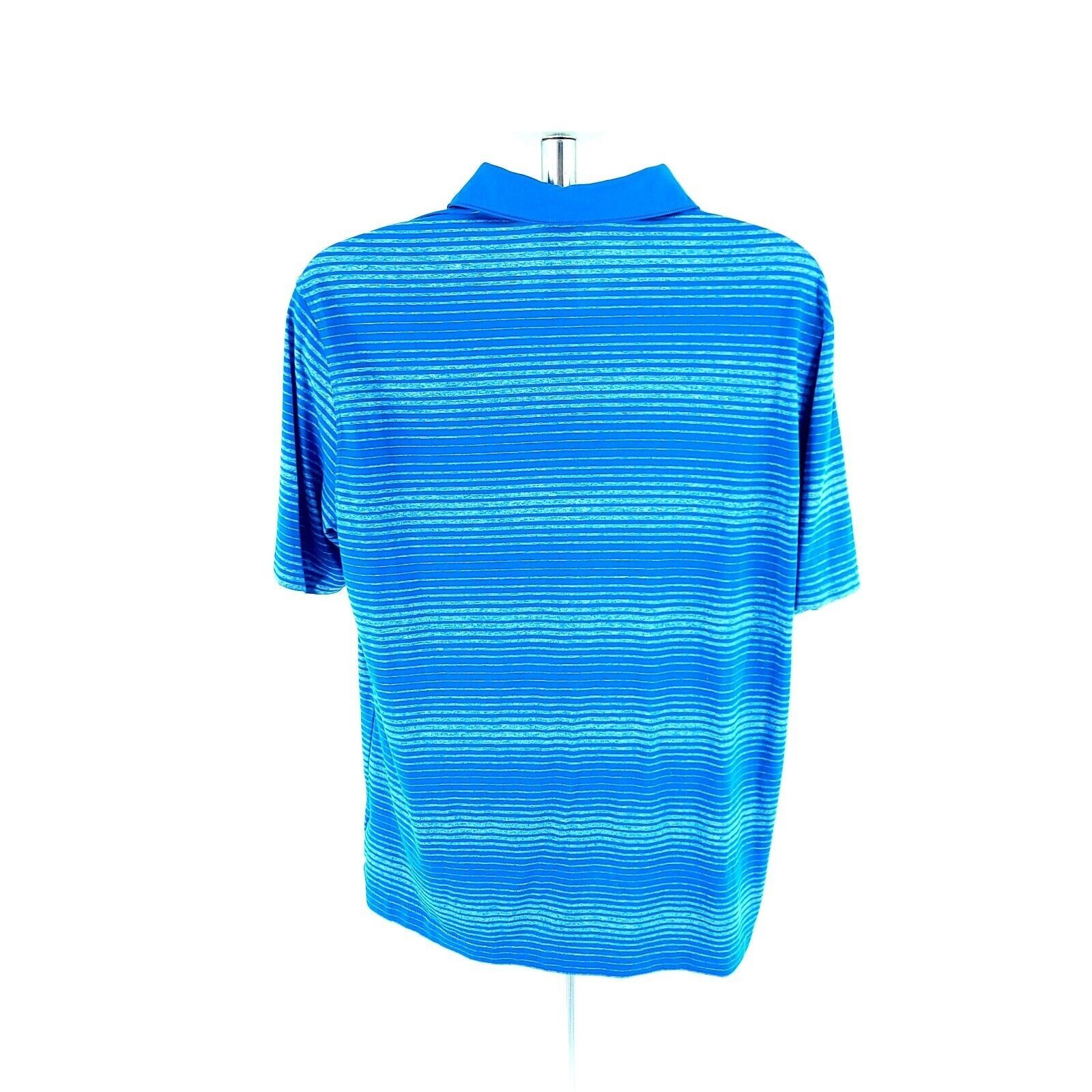 Nike Nike Golf Tour Performance Dri-Fit Blue Striped Collared XL Size US XL / EU 56 / 4 - 7 Thumbnail