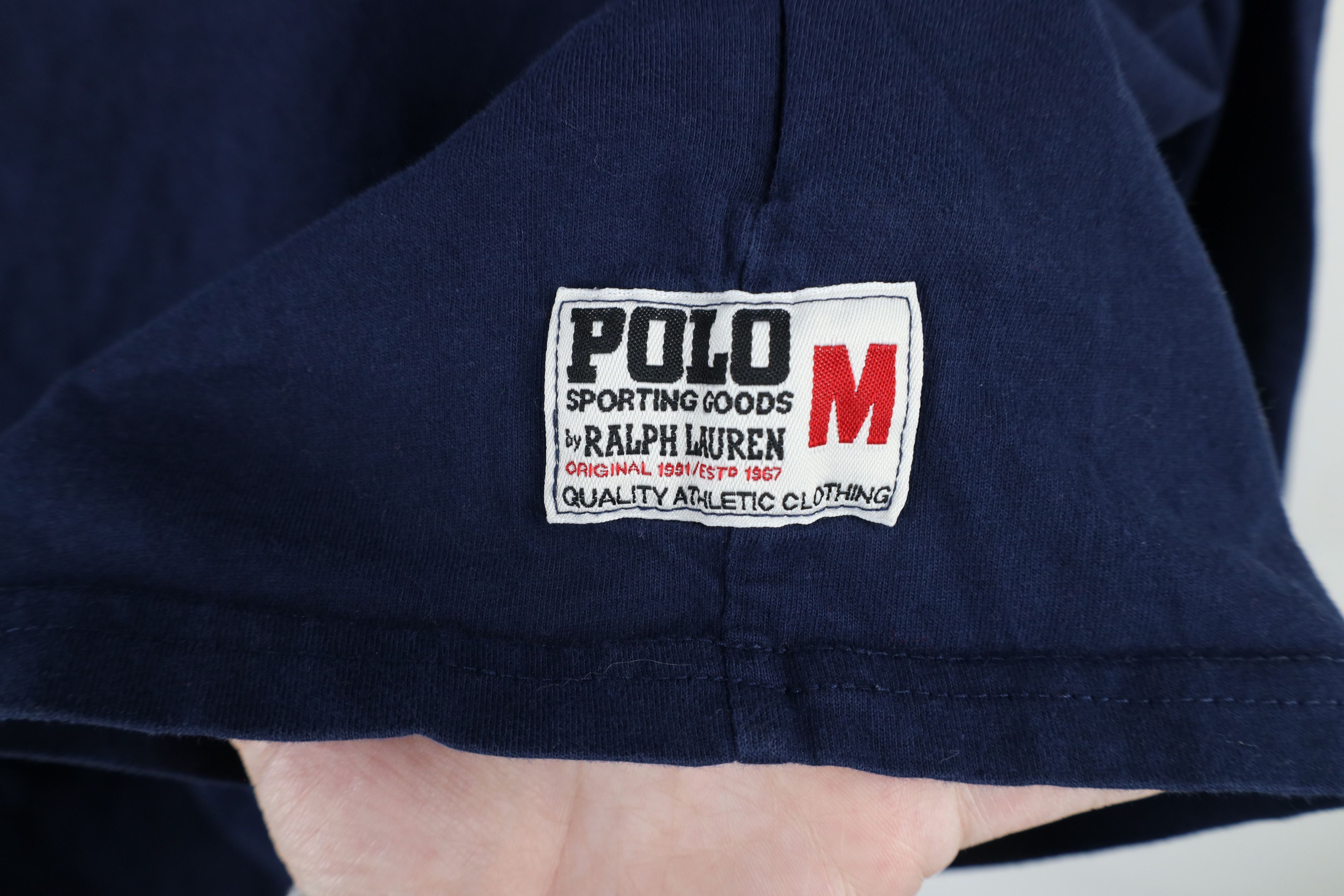 Ralph Lauren Vintage Ralph Lauren Spell Block Letter Hooded T-Shirt Blue Size US M / EU 48-50 / 2 - 6 Thumbnail