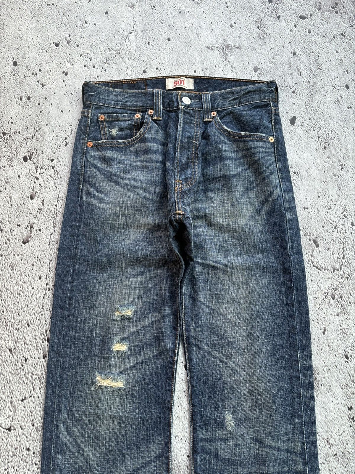 Levi's Levis 501 Distressed Denim style Jeans Size US 28 / EU 44 - 3 Thumbnail