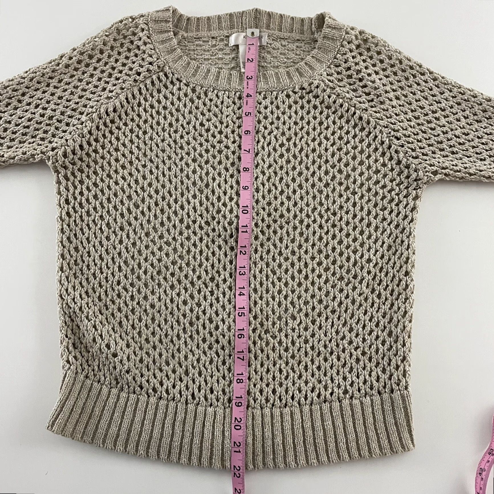 Vintage Kenar Pullover 3/4 Sleeve Beige Beige Acrylic Knit Sweater Women L Knit Pullover Size L / US 10 / IT 46 - 4 Thumbnail