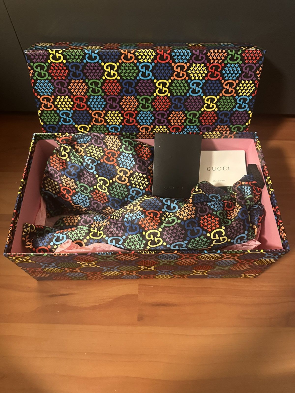 Gucci Gucci Multicolor Psychedelic Monogram Slides Sandals In Box Size US 12 / EU 45 - 8 Thumbnail