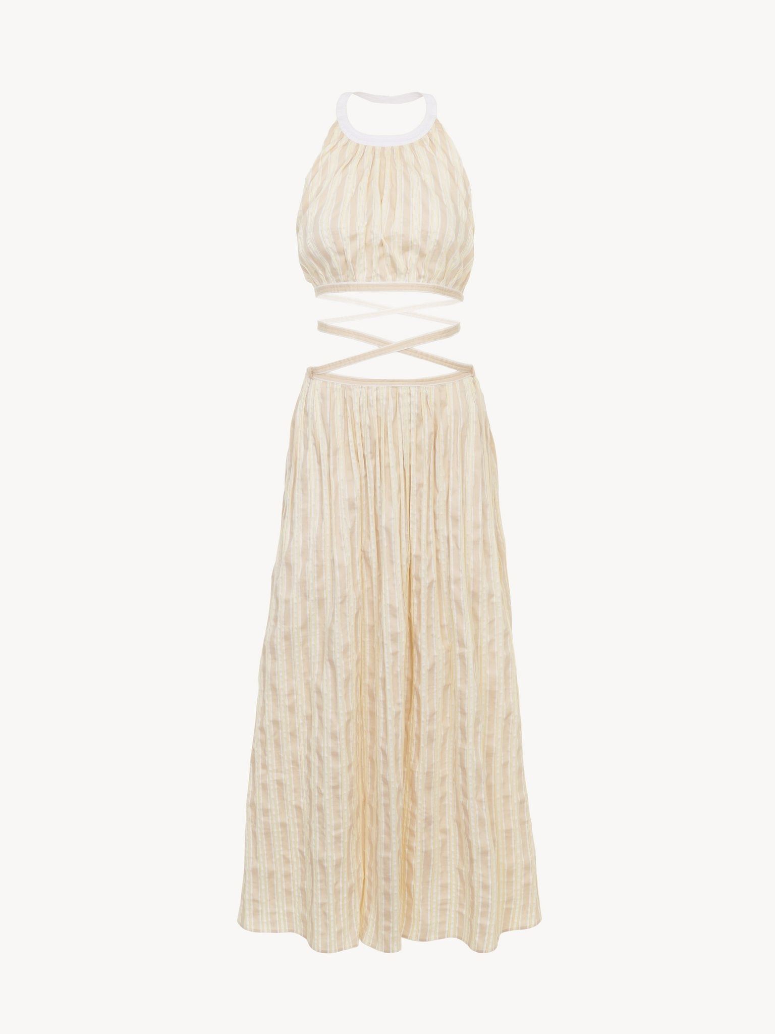 Chloe o1loc1c10425 Two-Part Backless Dress in Beige Multicolor Size S / US 4 / IT 40 - 1 Thumbnail
