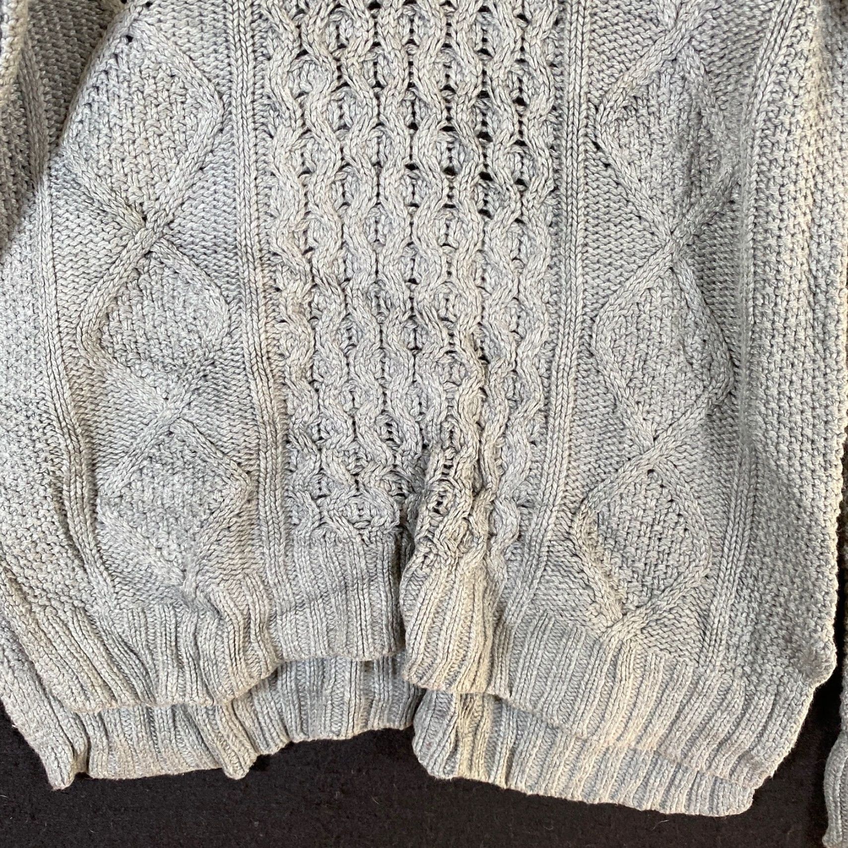 Madewell Madewell Womens Sweater Gray Crew Neck Pullover Cable Knit Long Sleeve Cotton XS Size XS / US 0-2 / IT 36-38 - 3 Thumbnail