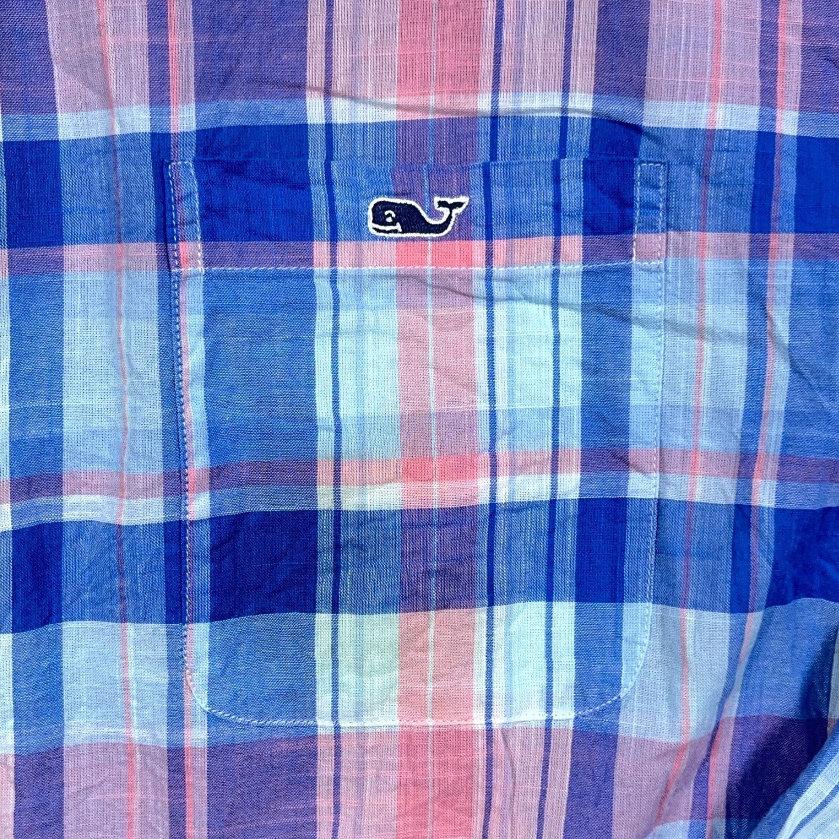 Vineyard Vines Vineyard Vines Shirt Men 2XL Slim Fit Tucker Blue Pink Plaid Button Up Shirt Size US XXL / EU 58 / 5 - 5 Thumbnail