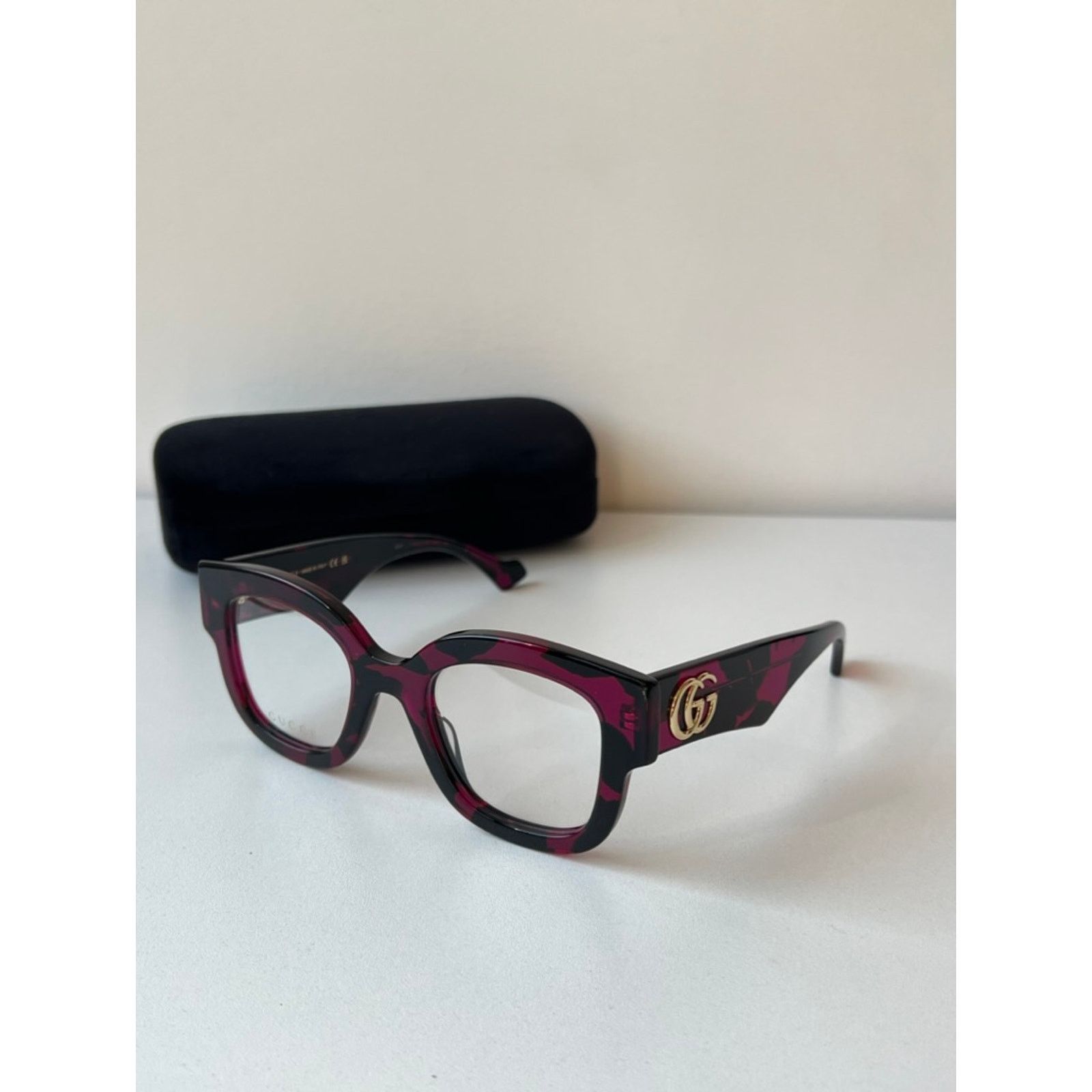 Gucci NEW Gucci GG1423O Black Pink Havana Eyeglasses Frames Size ONE SIZE - 6 Thumbnail