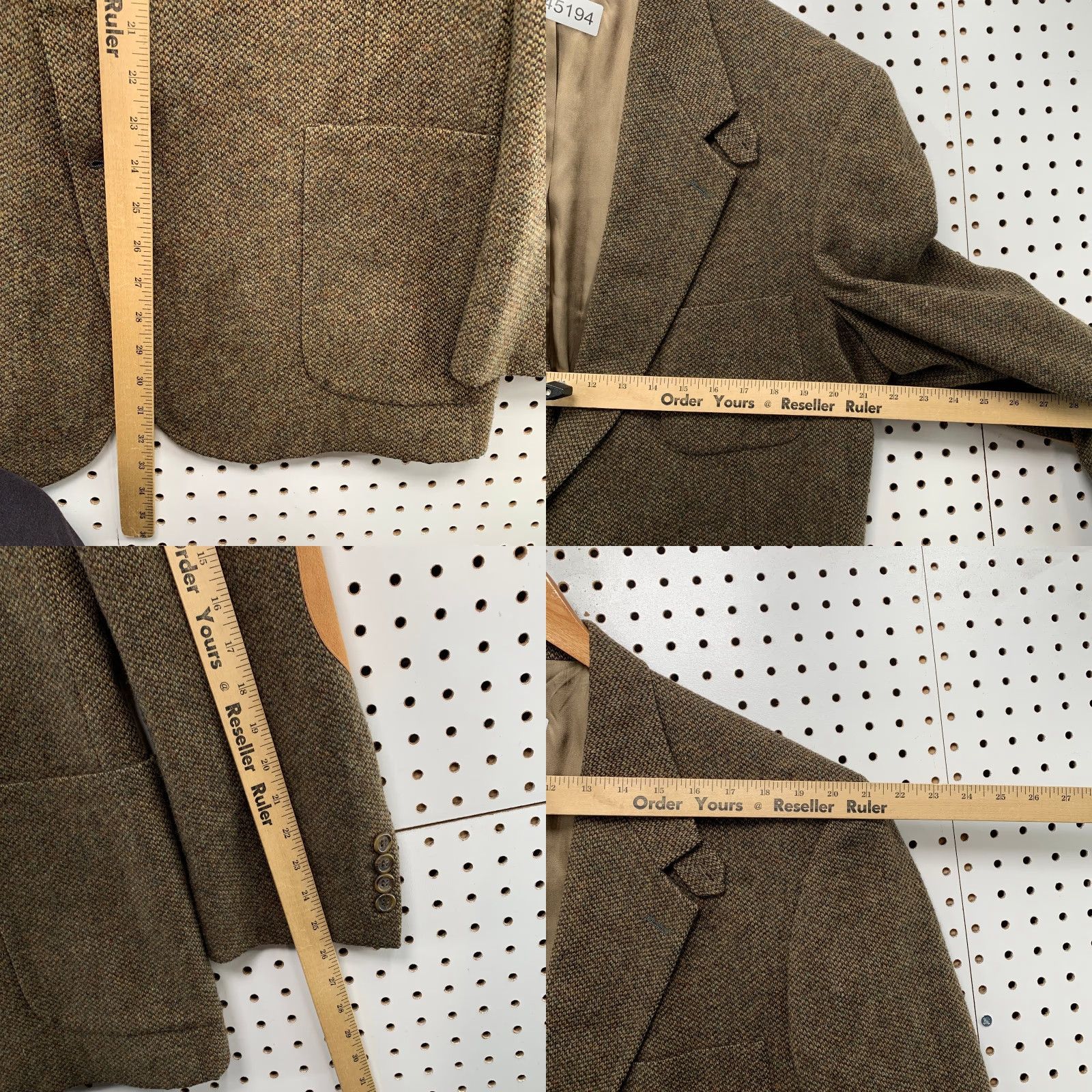 Evan Picone VINTAGE Evan Picone Blazer Mens 46L Wool Tweed Brown Elbow Patches Union USA Jacket Blazer Notch Two-Button Front Vintage Mens 46 Brown Tweed Wool VIP Size 46R - 9 Thumbnail