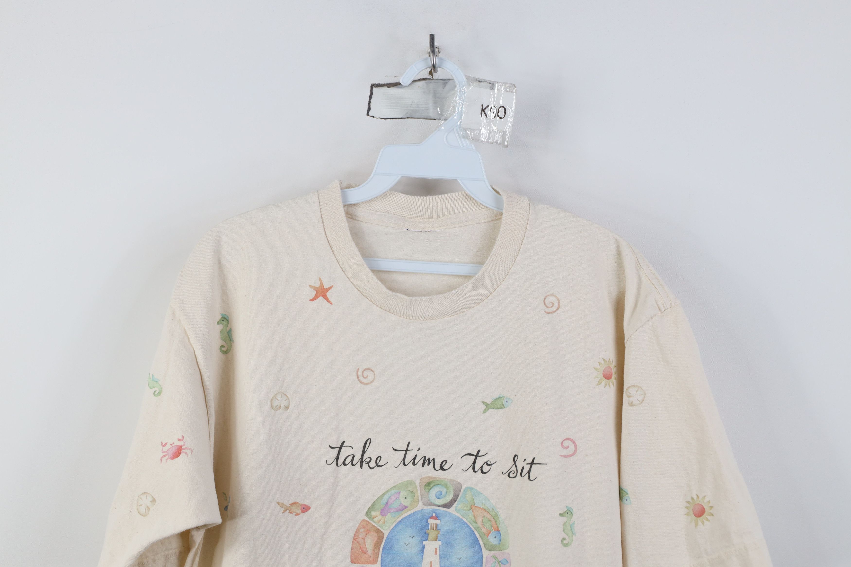 Vintage Vintage 90s Streetwear Beach Fish All Over Print T-Shirt Size M / US 6-8 / IT 42-44 - 2 Thumbnail