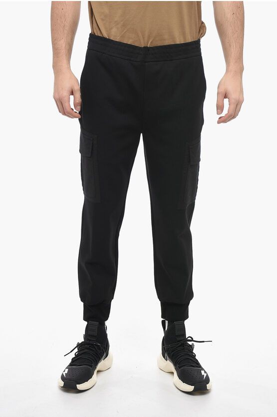 image of Neil Barrett Low-Waist Skinny Fit Cargo Pants With Drawstring At The Wais in Black, Men's (Size 28)