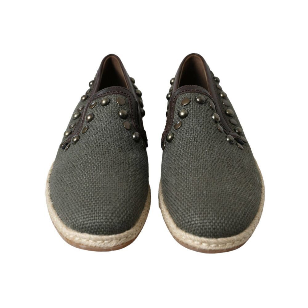 Dolce & Gabbana Dolce & Gabbana Studded Canvas Loafer Slipper Shoes Size US 7 / EU 40 - 2 Thumbnail