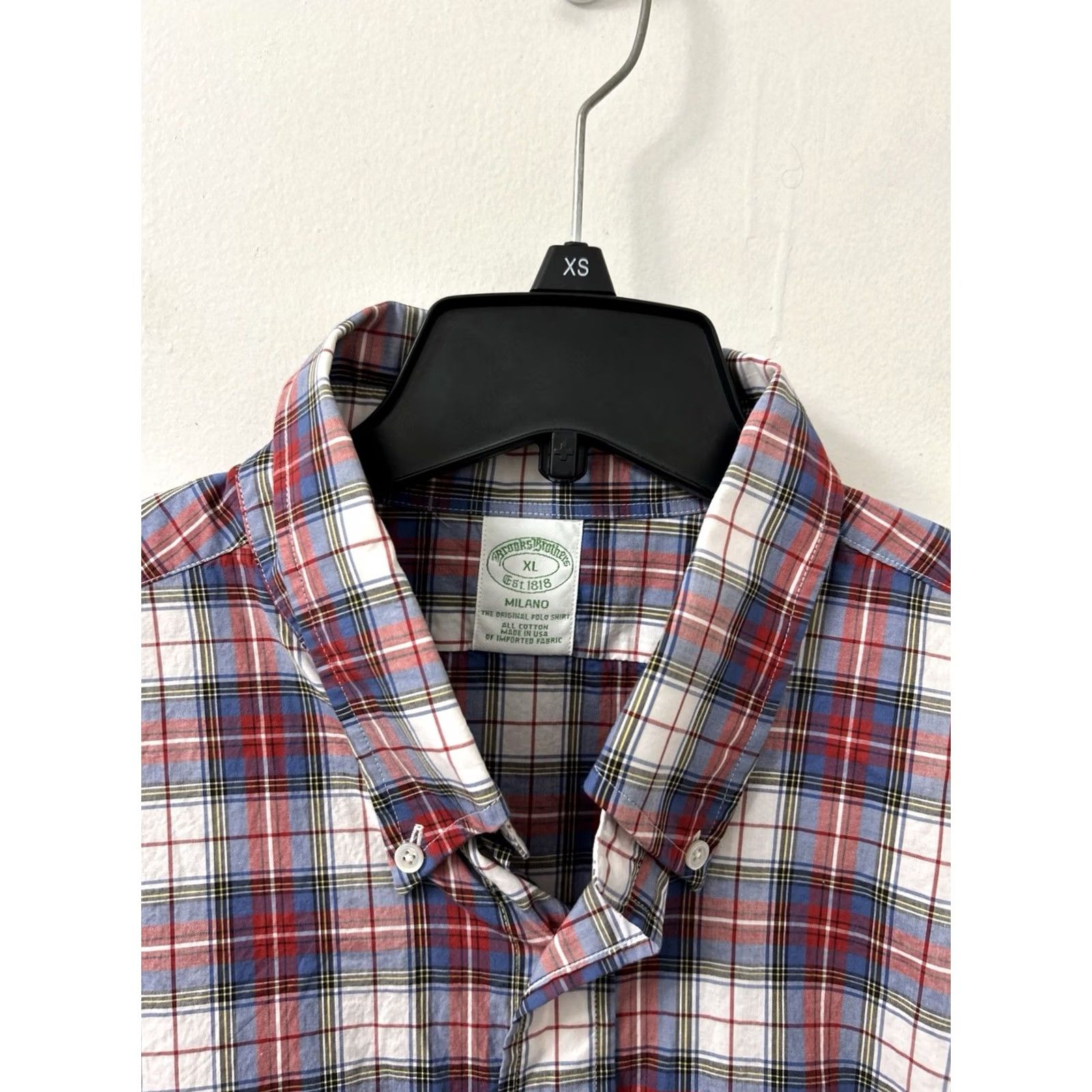 Brooks Brothers VINTAGE Brooks Brothers Original Polo Shirt Mens XL Red Blue Plaid Made In USA L/S Size US XL / EU 56 / 4 - 5 Thumbnail
