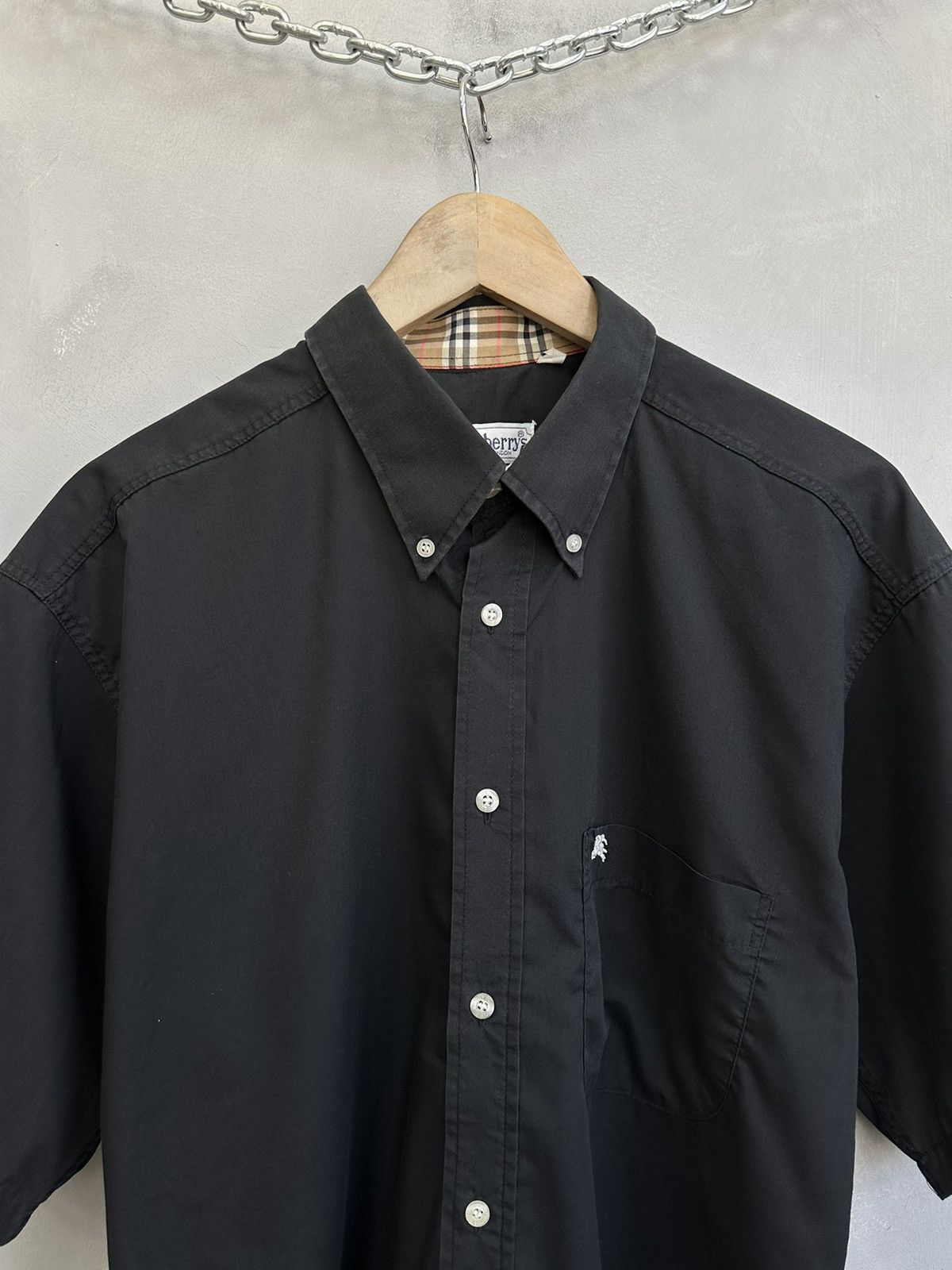 Burberry Vintage Black Shirt Burberrys Polo Y2k Nova Check Distressed Size US XL / EU 56 / 4 - 2 Thumbnail