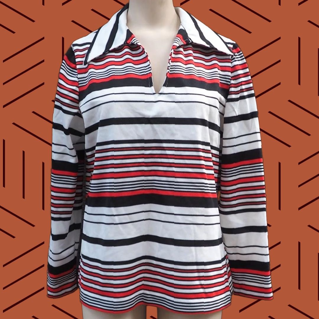Vintage VINTAGE Montgomery Ward Womens Polyester Blouse Shirt L Large Chest 20" Across Shoulders 16" Sleeve None Womens Size L / US 10 / IT 46 - 1 Thumbnail