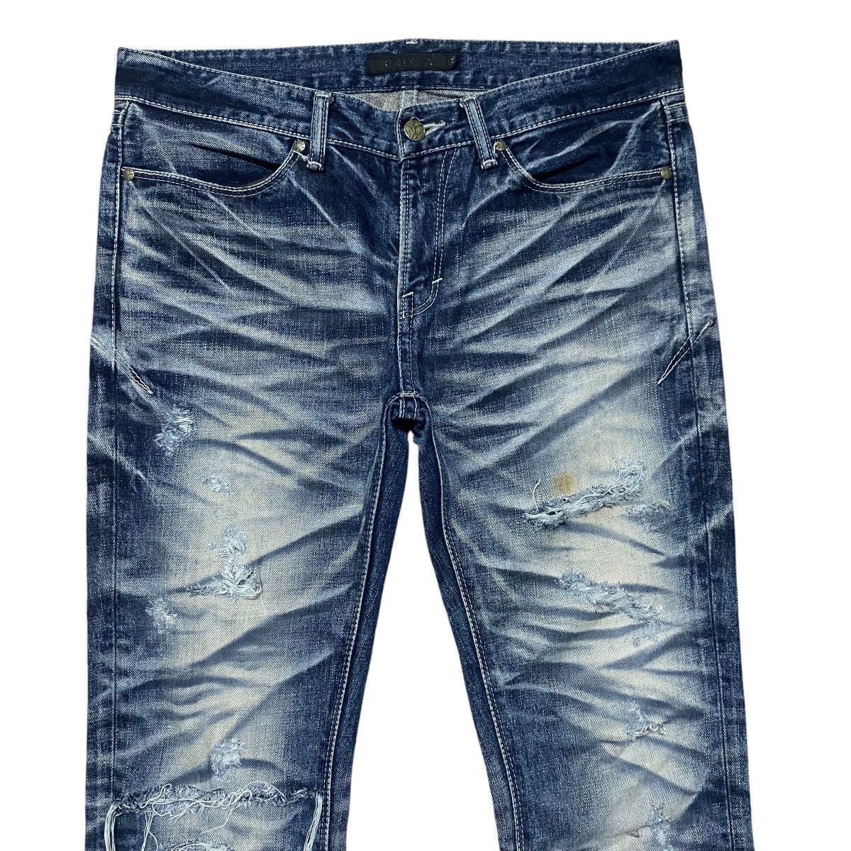 GOSTAR DE FUGA Gostar De Fuga Whiskers Denim Distressed Jeans Size US 33 - 3 Thumbnail