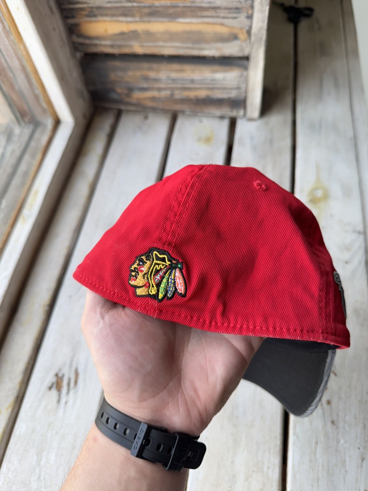 NHL × Reebok Vntg 00s Reebok Chicago Blackhawks Stanley Cup Playoffs cap Size ONE SIZE - 6 Thumbnail