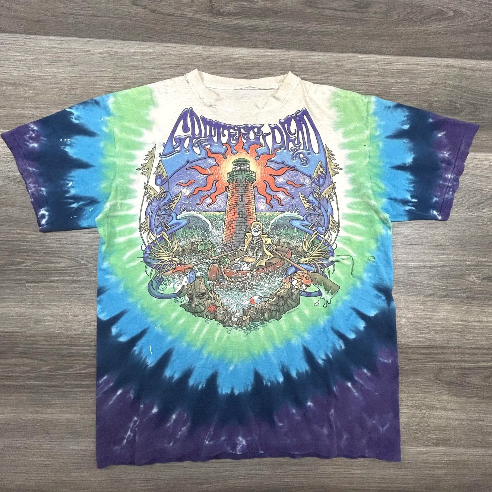 Liquid Blue Vintage Grateful Dead Shirt Mens XL Tie Dye Lighthouse Skeleton 2000 GDP Ocean Shirt Size US XL / EU 56 / 4 - 2 Thumbnail