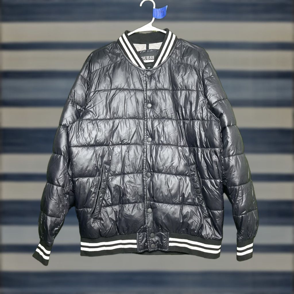 Guess GUESS Puffer Jacket Mens Large Softshell Quilted Varsity Black Outdoor Jacket Coat Size US L / EU 52-54 / 3 - 1 Thumbnail