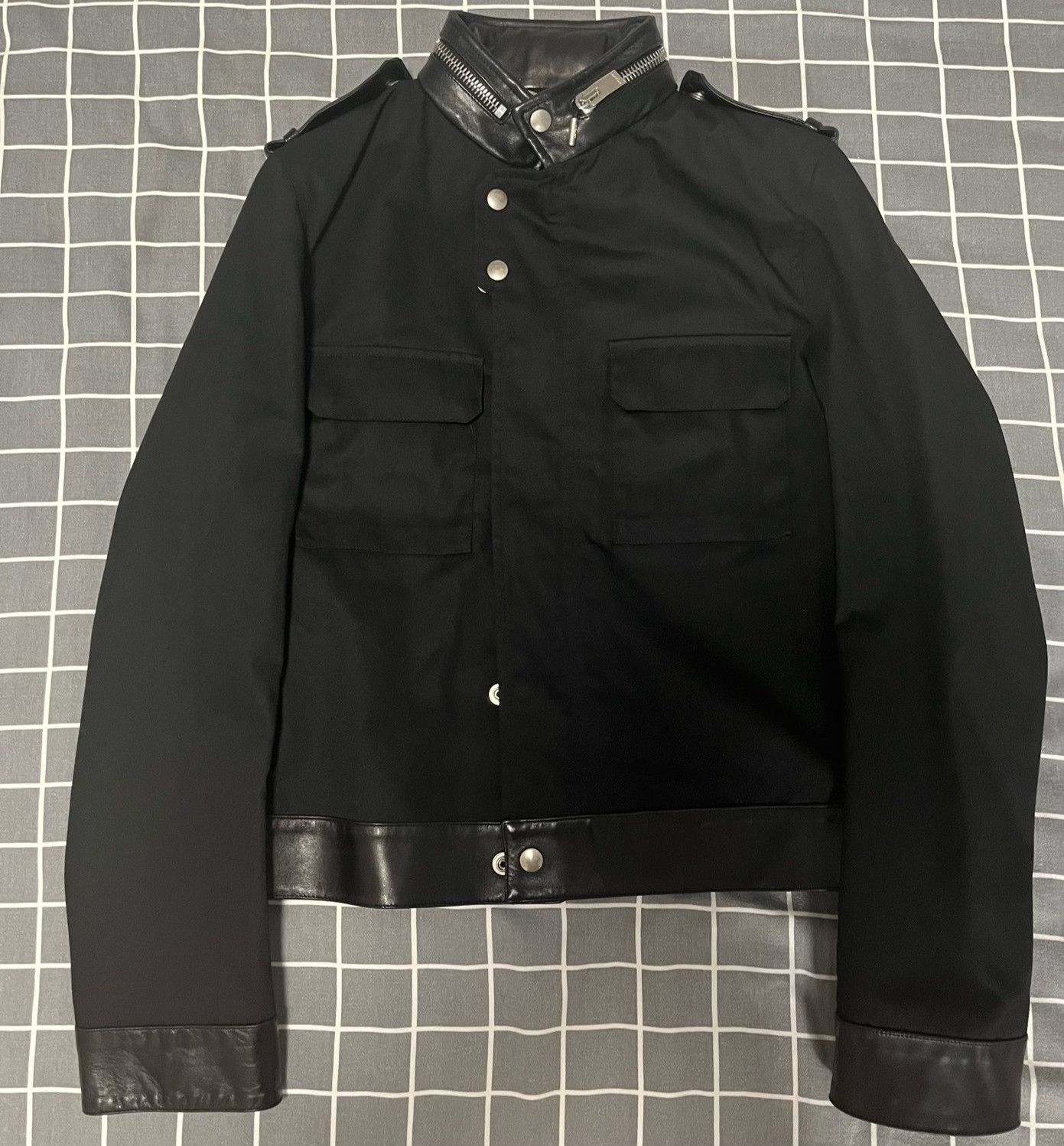 Saint Laurent Paris Saint Laurent Paris Leather Accent Jacket Size US S / EU 44-46 / 1 - 1 Thumbnail
