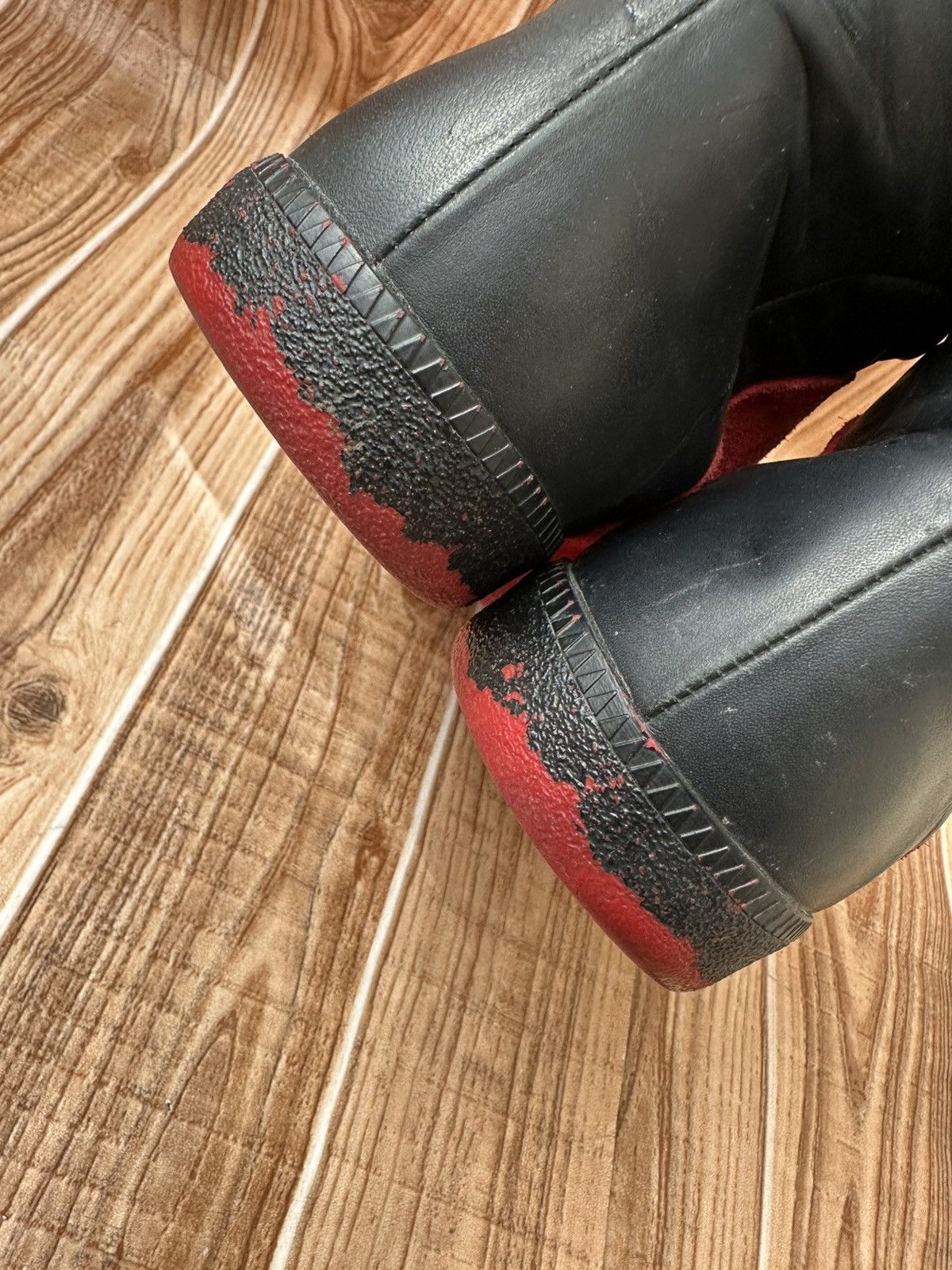 Maison Margiela 👀Maison Margiela Red Leather Suede Futures Hightops Size US 9 / EU 42 - 22 Thumbnail