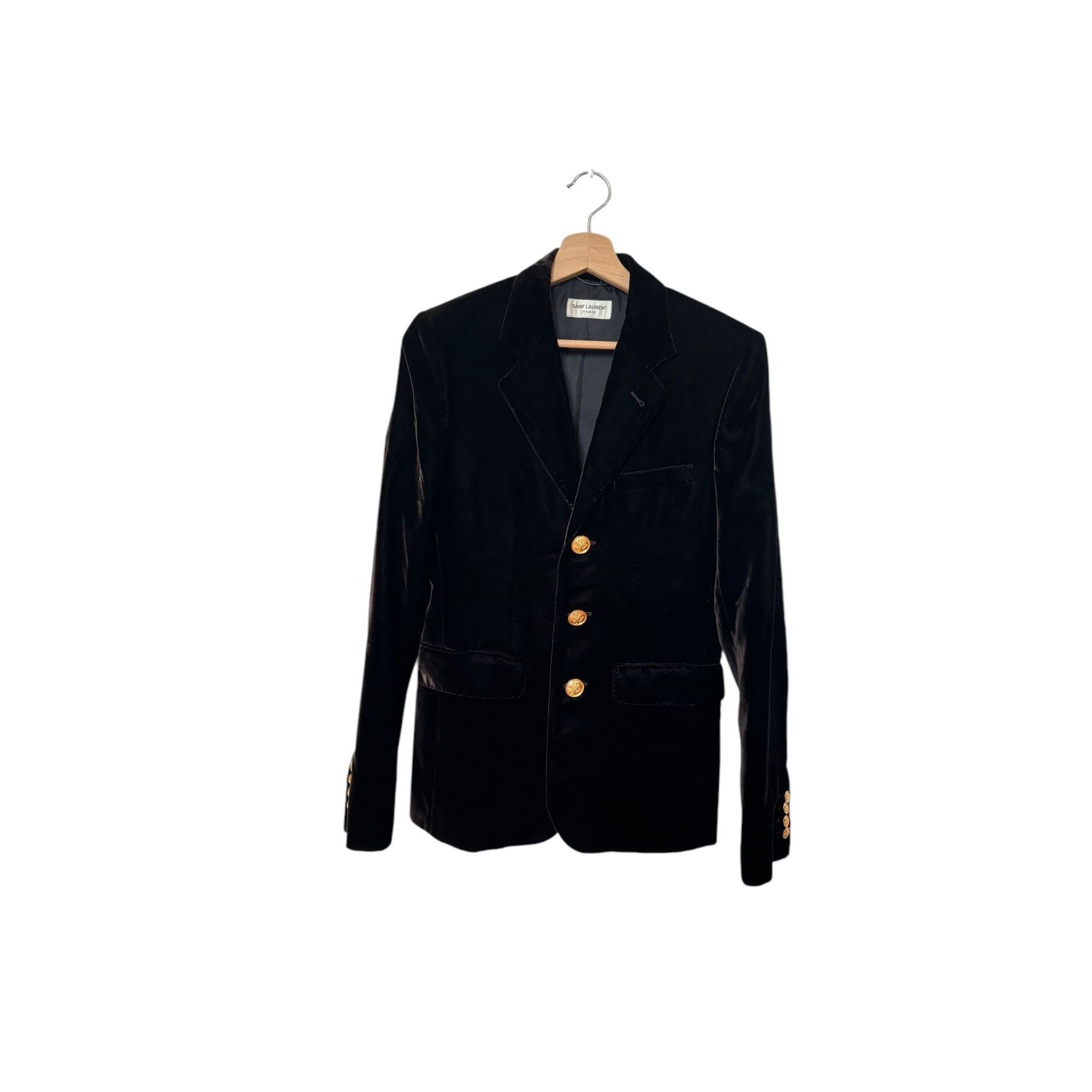 Saint Laurent Paris Hedi Slimane FW 2016 Velvet Blazer Jacket Size 34R - 2 Thumbnail