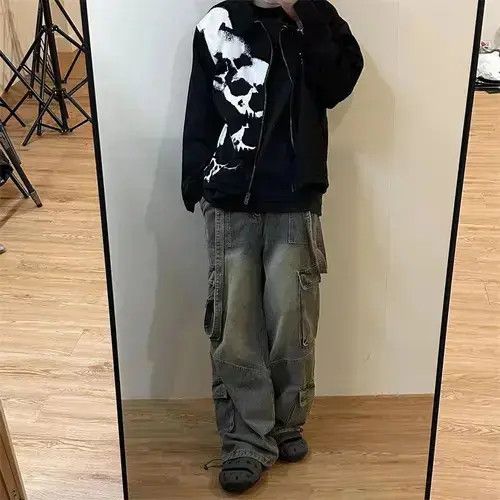Japanese Brand × Jean Vintage washed multi-pocket rare wide leg jeans Size US 32 / EU 48 - 1 Thumbnail
