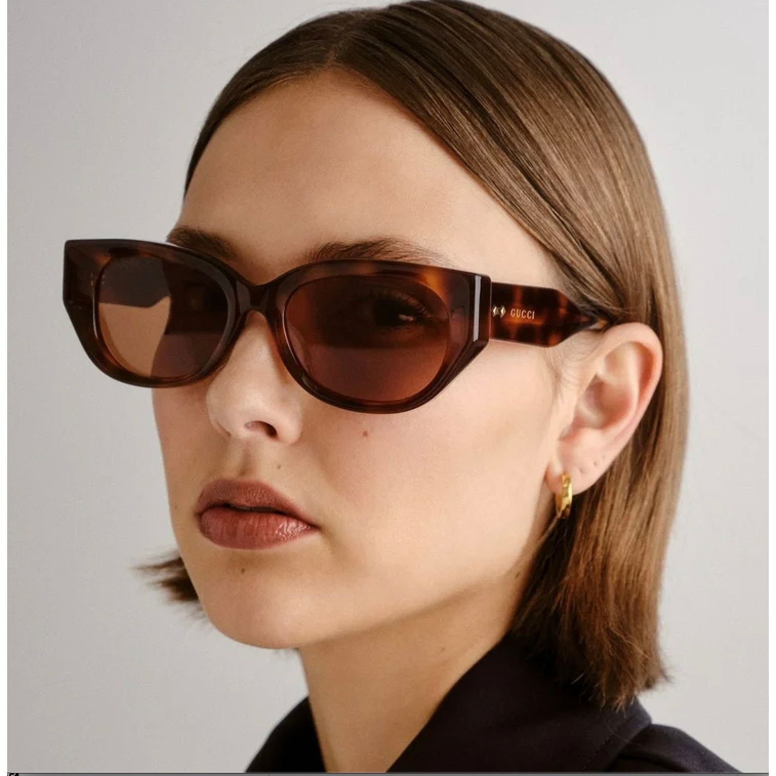 Gucci NEW Gucci GG1532SA 002 Havana Brown Women Authentic Size ONE SIZE - 1 Thumbnail
