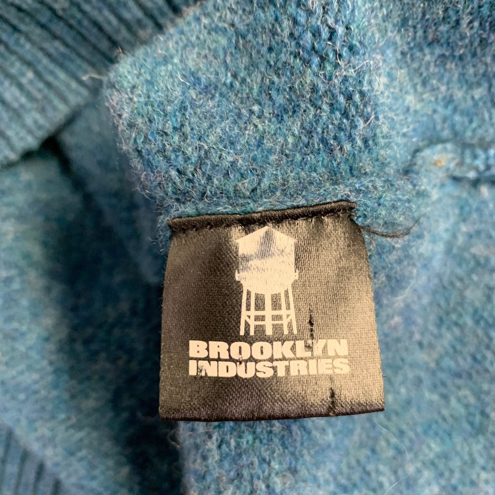 Brooklyn Industries L Blue Grey Knit Lambswool Half Placket Sweater Size US L / EU 52-54 / 3 - 6 Thumbnail