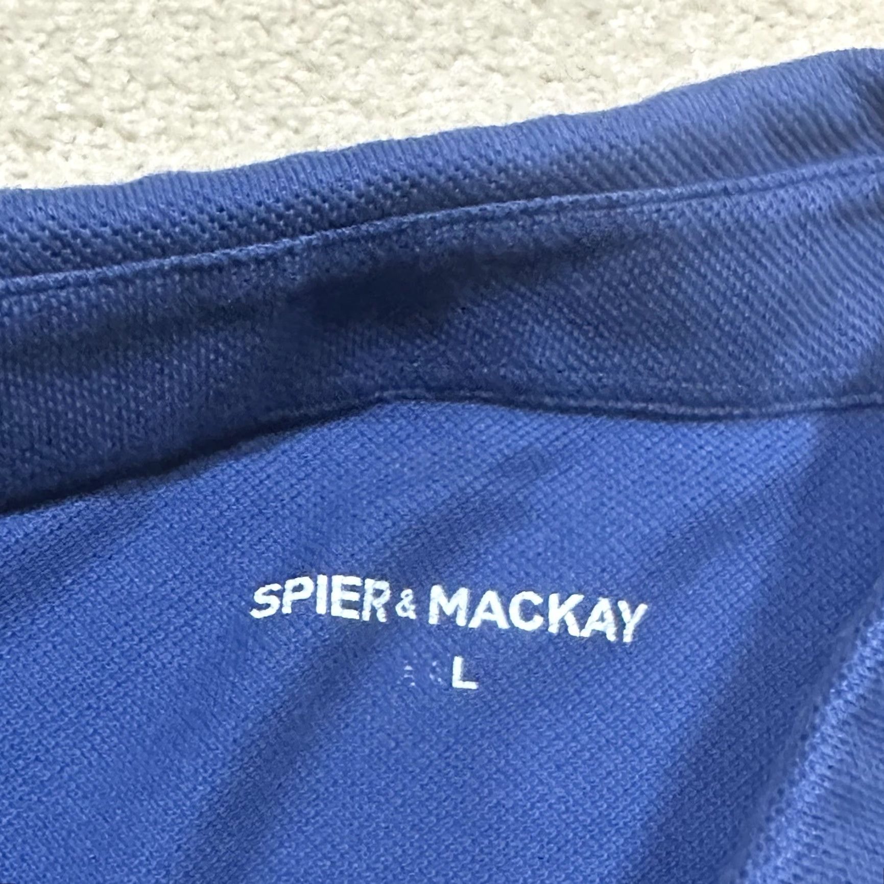 Vintage Spier & Mackay Pique Polo Shirt Mens Large Blue Preppy Designer Golf Walking Shirt Size US L / EU 52-54 / 3 - 5 Thumbnail