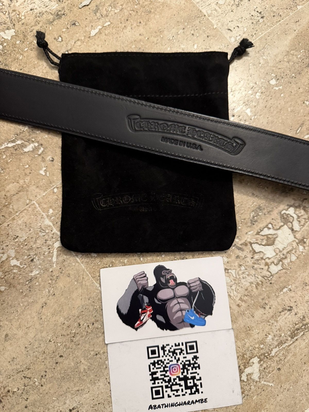 Chrome Hearts Chrome Hearts Black Leather Roller Belt Size 38 - 5 Thumbnail