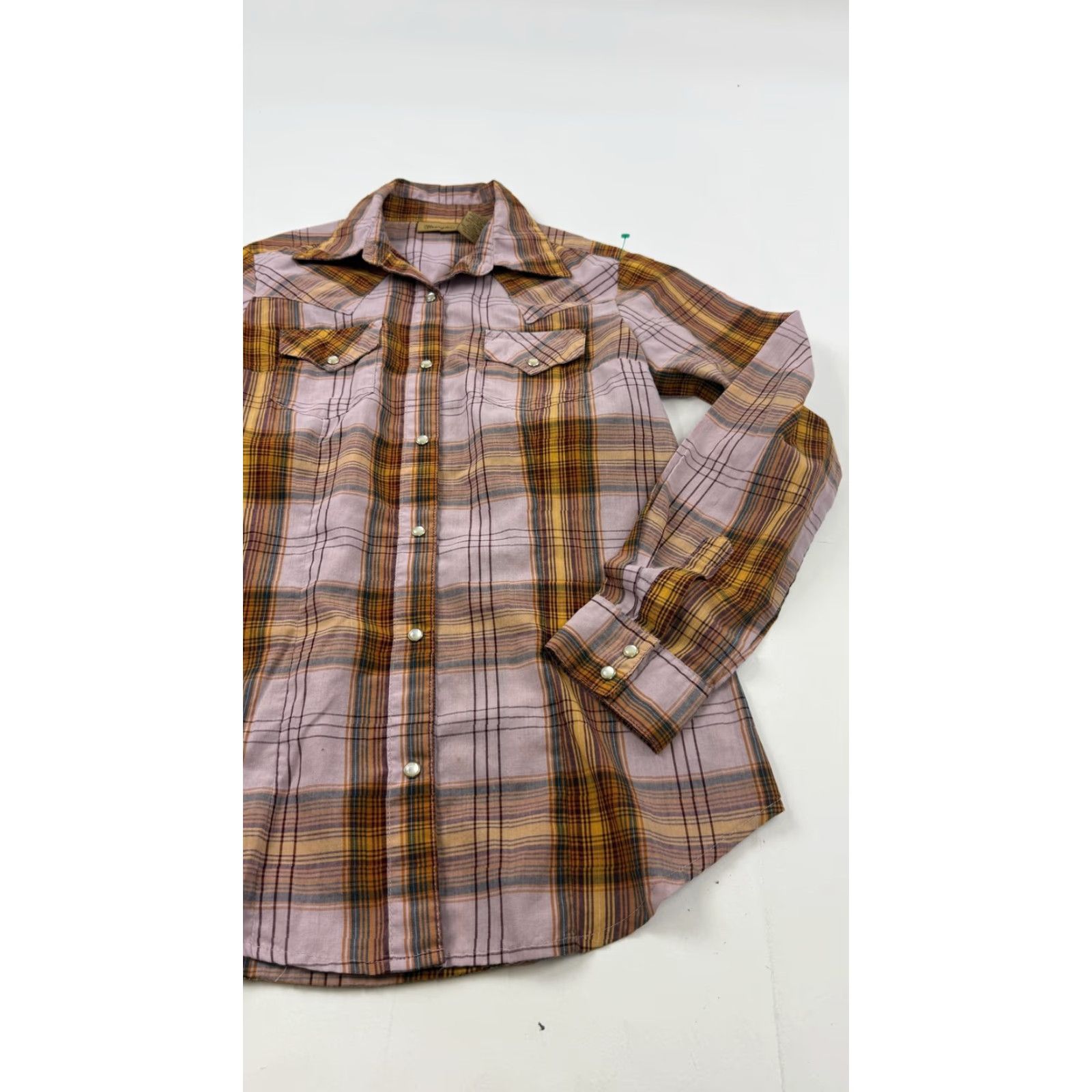 Wrangler Wrangler Shirt Womens XS Multicolor Plaid Western Snap Front Long Sleeve Size XS / US 0-2 / IT 36-38 - 3 Thumbnail