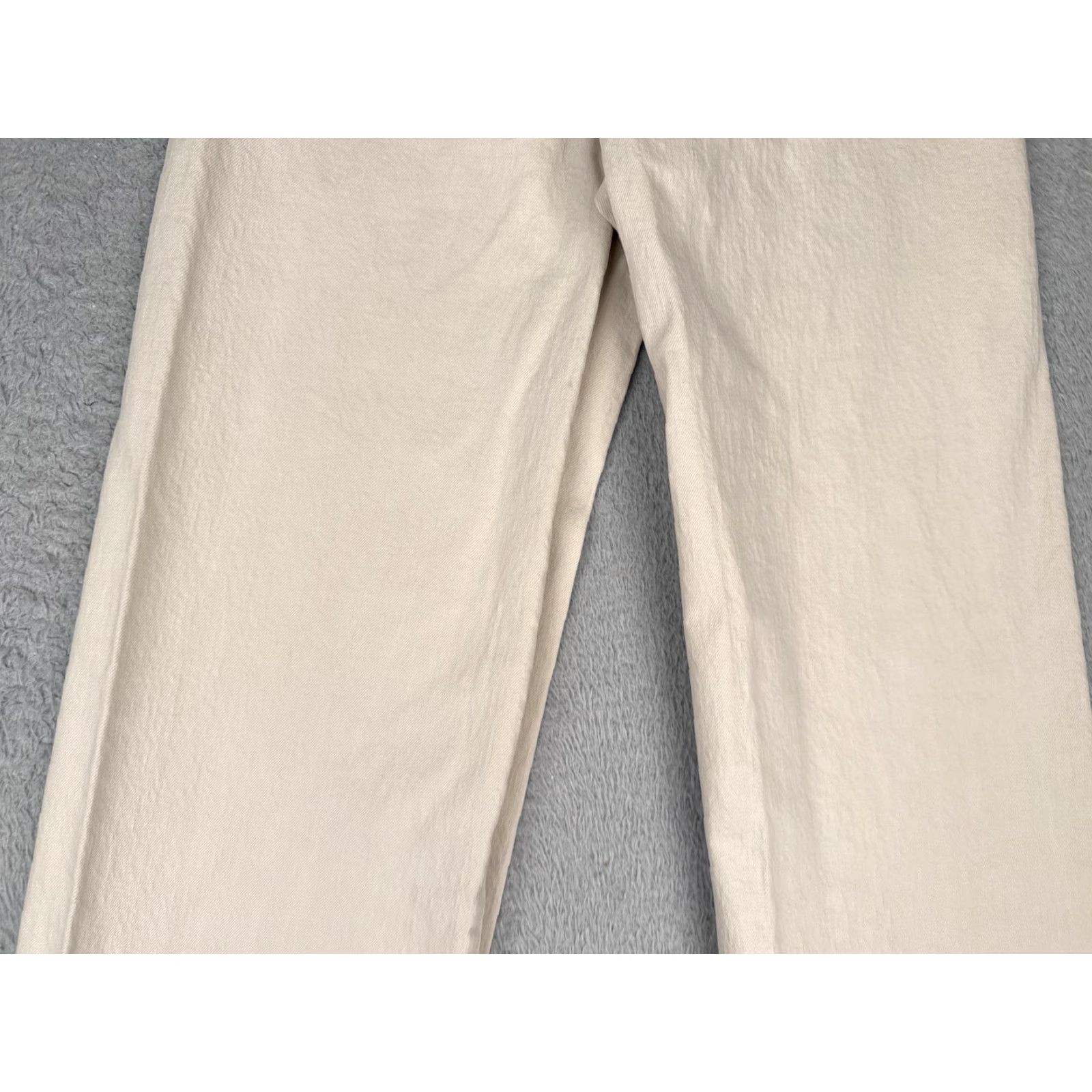 Vintage Universal Thread Jeans Women 00 Beige Wide Leg Ankle High Rise Casual 22x28 Size 24" / US 00 / IT 34 - 3 Thumbnail