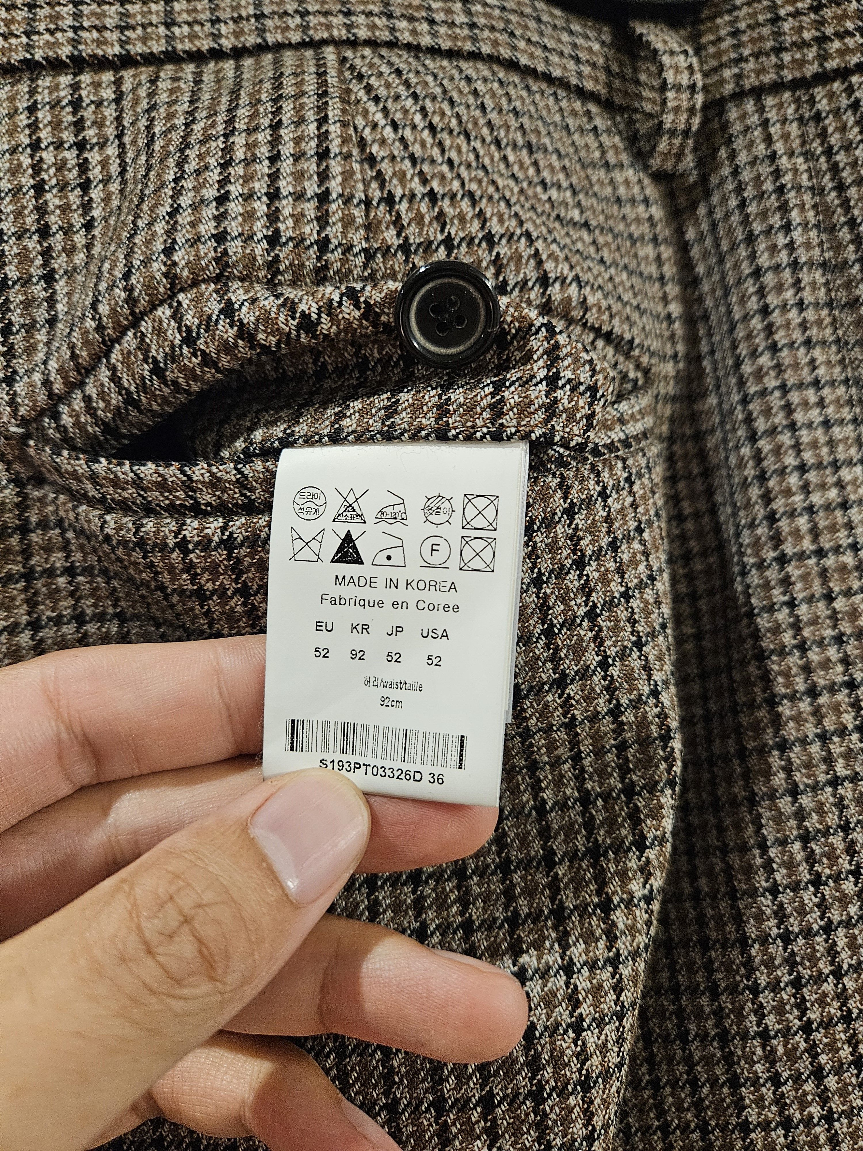 Solid Homme (FINAL SALE) Solid Homme Beige Check Cuffed Hem Pants Sz 52 Size US 36 / EU 52 - 5 Thumbnail