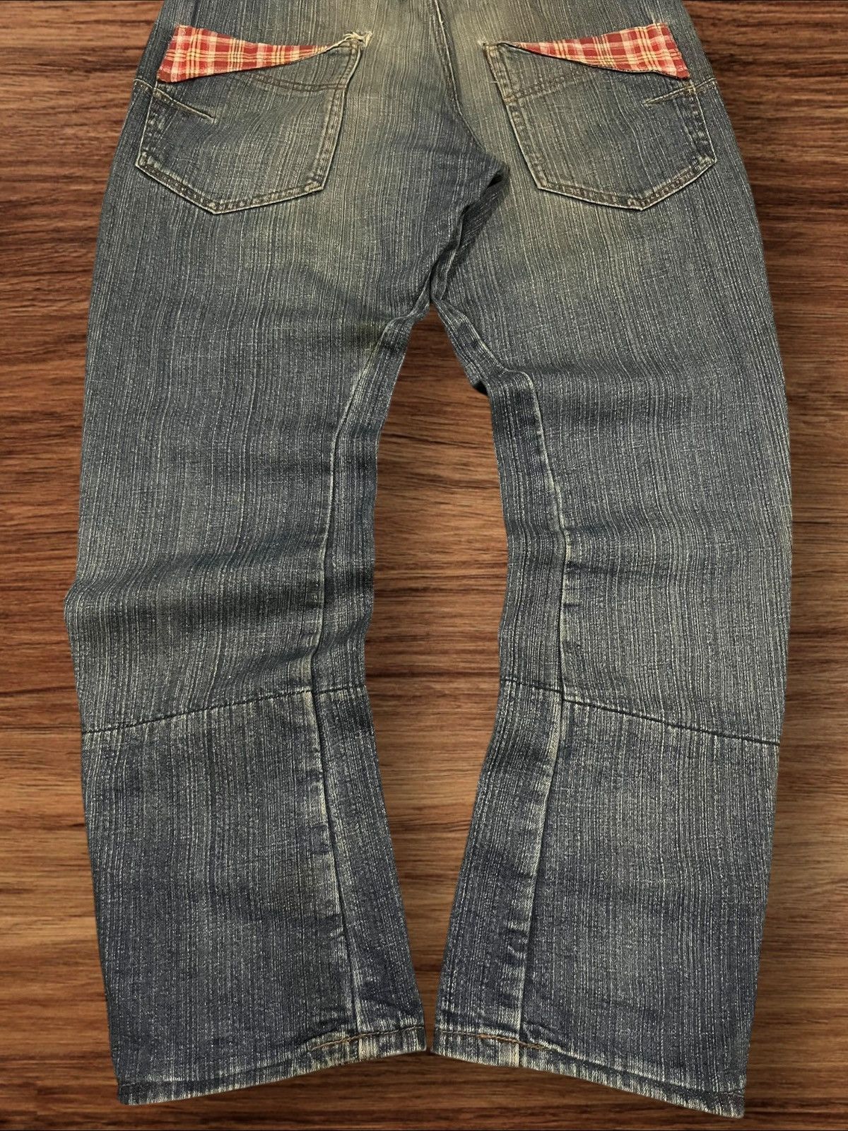 Japanese Brand Vintage Japanese Brand Double Waist Plaid Pocket Jeans Size US 31 - 9 Thumbnail