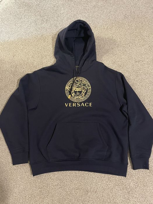 Kith Versace x Kith Medusa Hoodie Navy XL Grailed