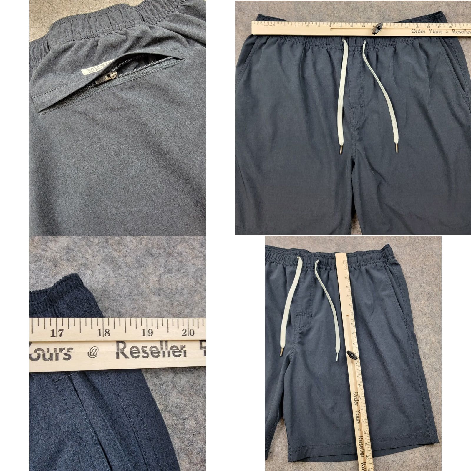 Vintage Fair Harbor Shorts Mens 3XL Blue The One Short Lined Comfort Athleisure Beach Bermuda Pocket Zip Back Logo Drawstring Elastic Waist Size US 39 - 8 Thumbnail