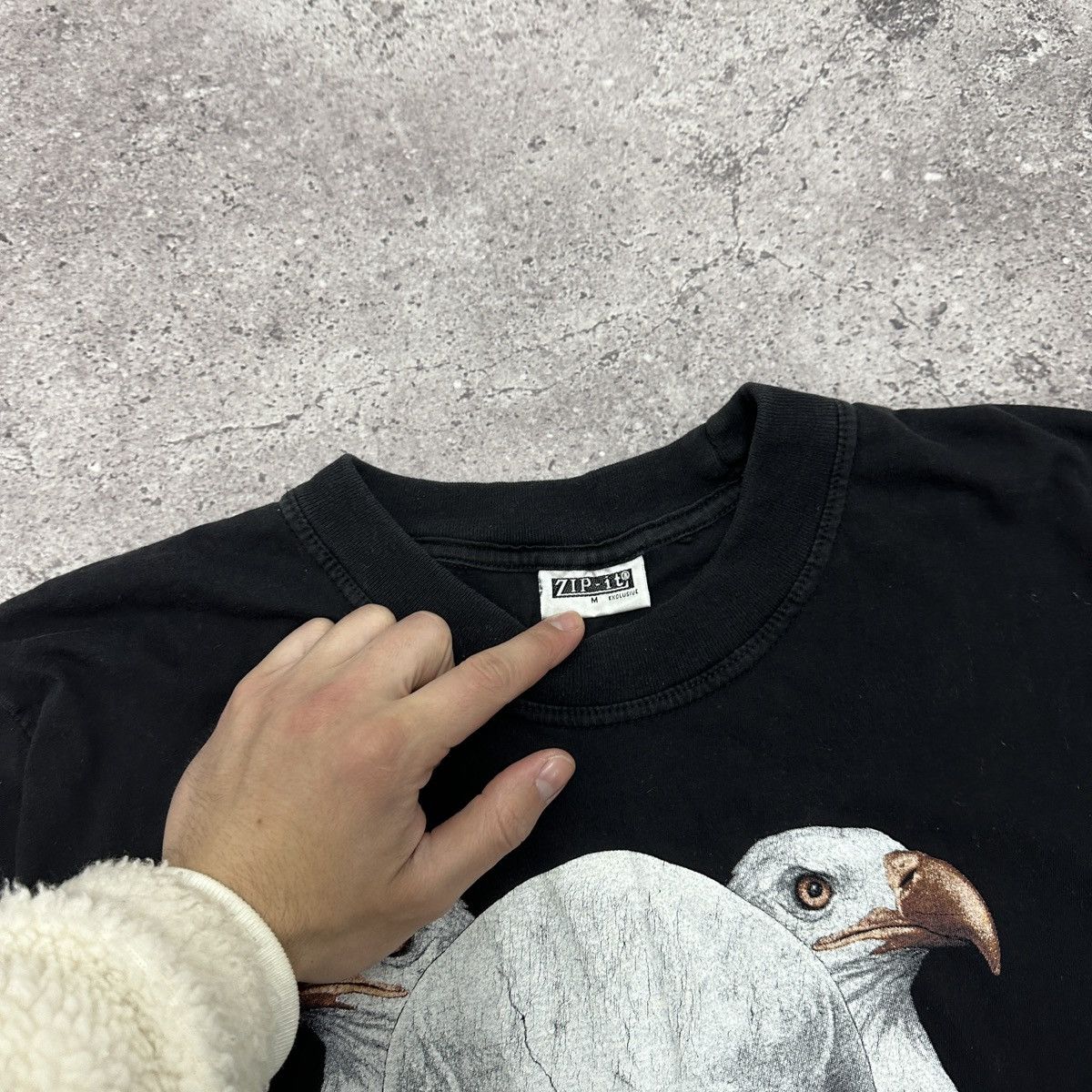 Vintage Vintage 90s Zip it London Skull Eagle Harley biker tee og Size US M / EU 48-50 / 2 - 5 Thumbnail