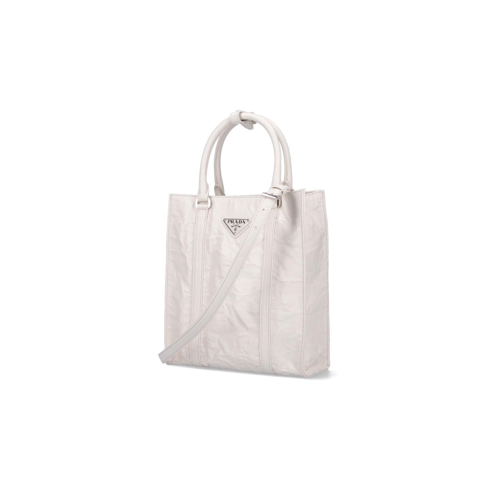 Prada PRADA White Leather Tote Bag New Size ONE SIZE - 2 Thumbnail