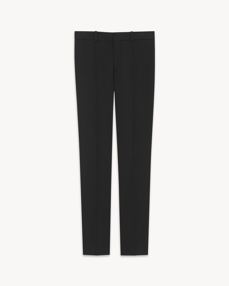 Saint Laurent Paris o1b1hav111125 Low Rise Pants in Stretch Gabardine in Black Size 25" / US 0 / IT 36 - 1 Thumbnail