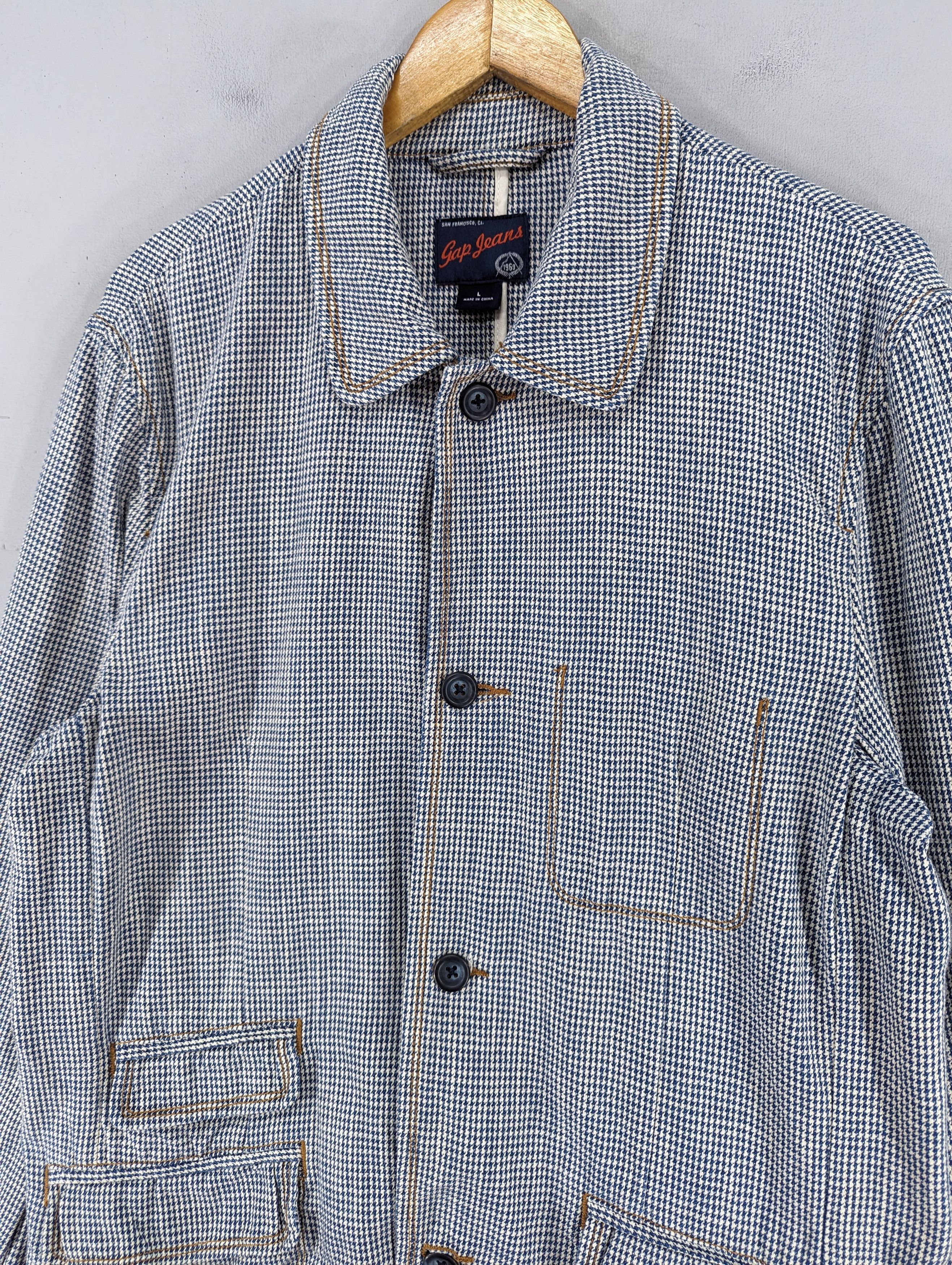 Gap Gap Jeans Houndstooth Cotton Coat Jacket Size US L / EU 52-54 / 3 - 5 Thumbnail