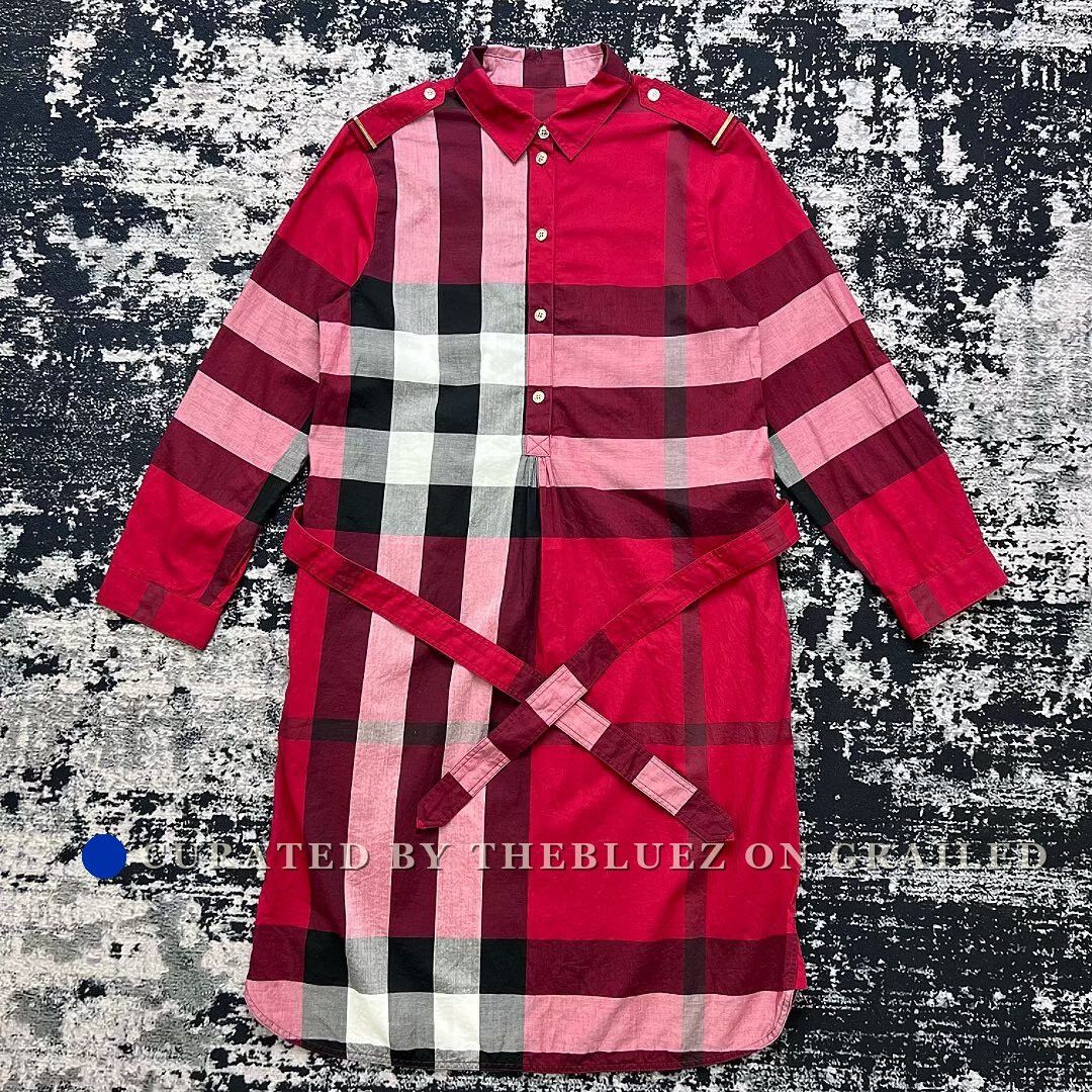 Burberry Burberry Red Check Long-Sleeve Dress Size M / US 6-8 / IT 42-44 - 1 Thumbnail