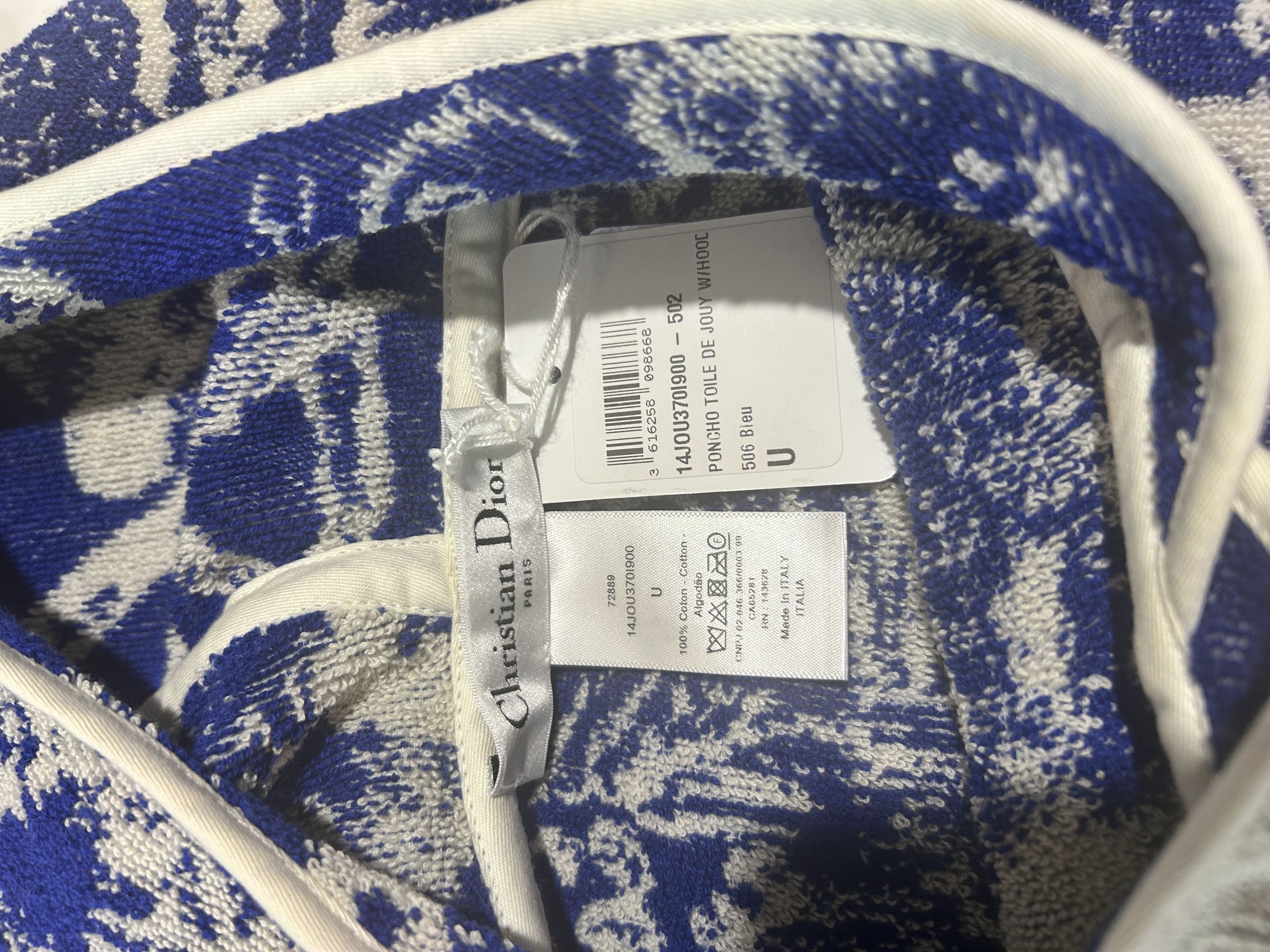 Dior Poncho Toile de Jouy SAUVAGE W/ HOOD Size ONE SIZE - 6 Thumbnail