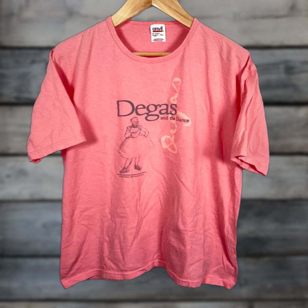 Anvil VINTAGE Detroit Institute of Arts Edgar Degas Dance T-Shirt Women's XL Pink 90s Art Hipster Retro Logo Casual Size XL / US 12-14 / IT 48-50 - 1 Thumbnail