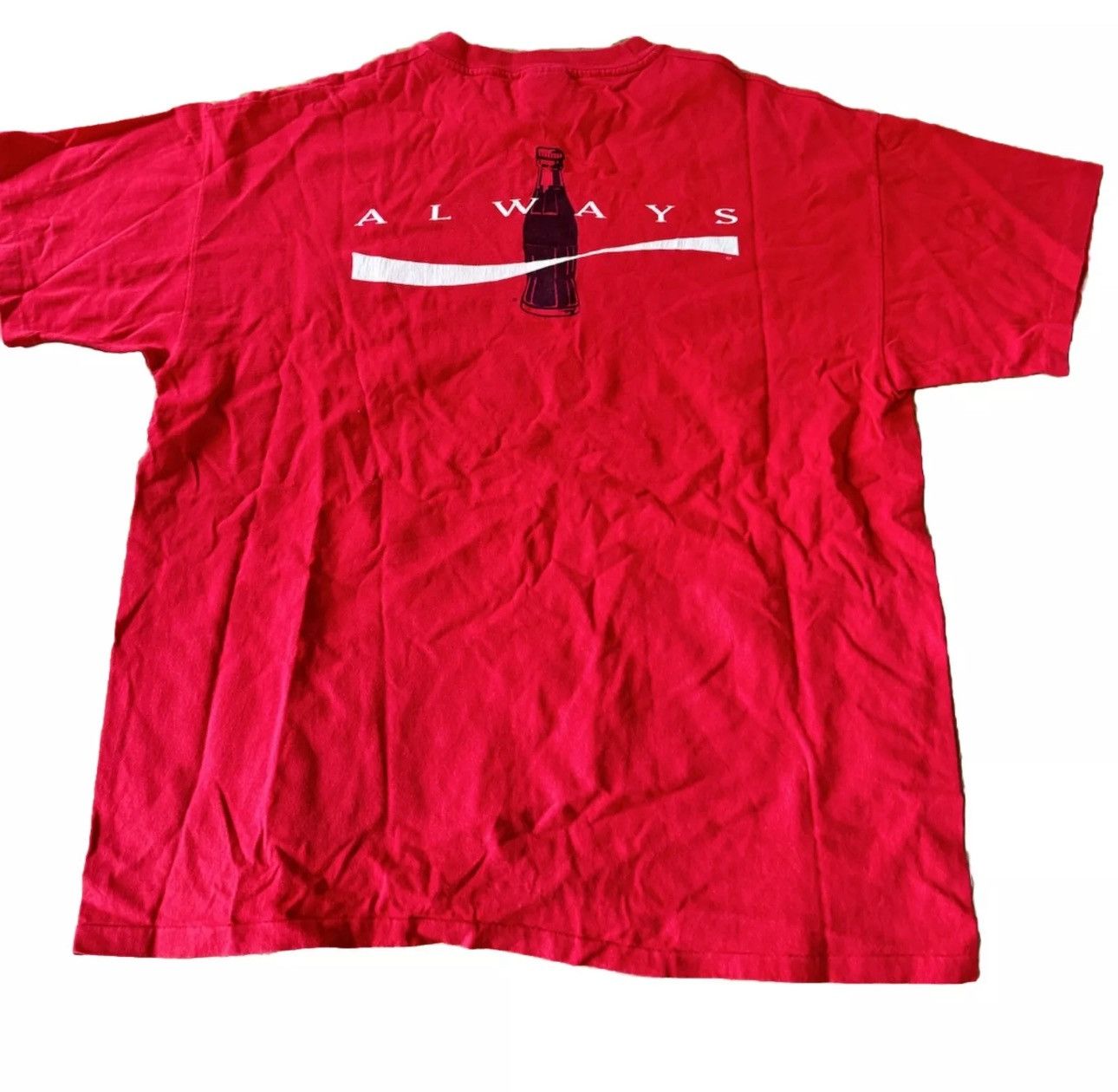 Coca Cola × Vintage Vintage Coca Cola Olympics T-Shirt Size XL Red Coke 90s Tee Size US XL / EU 56 / 4 - 2 Thumbnail