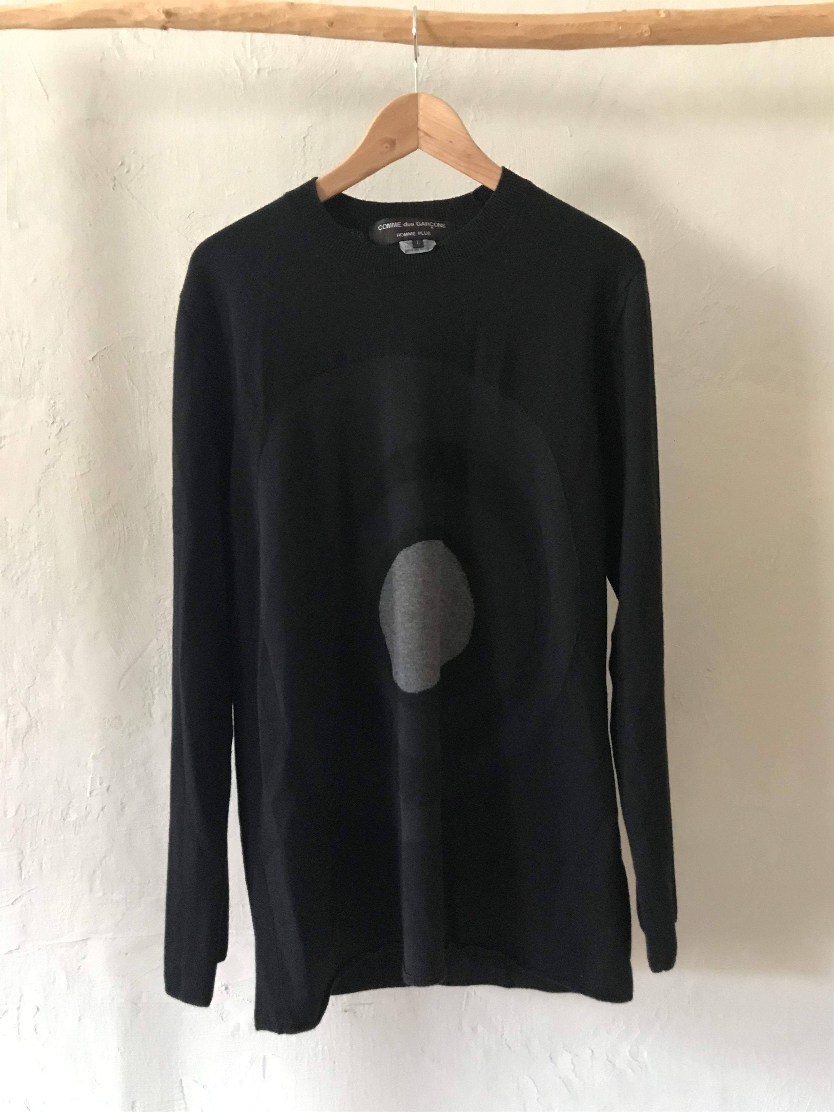Pre-owned Comme Des Garçons Homme Deux Fw14 Comme Des Garçons Homme Plus Black Wool Sweater (size Large)