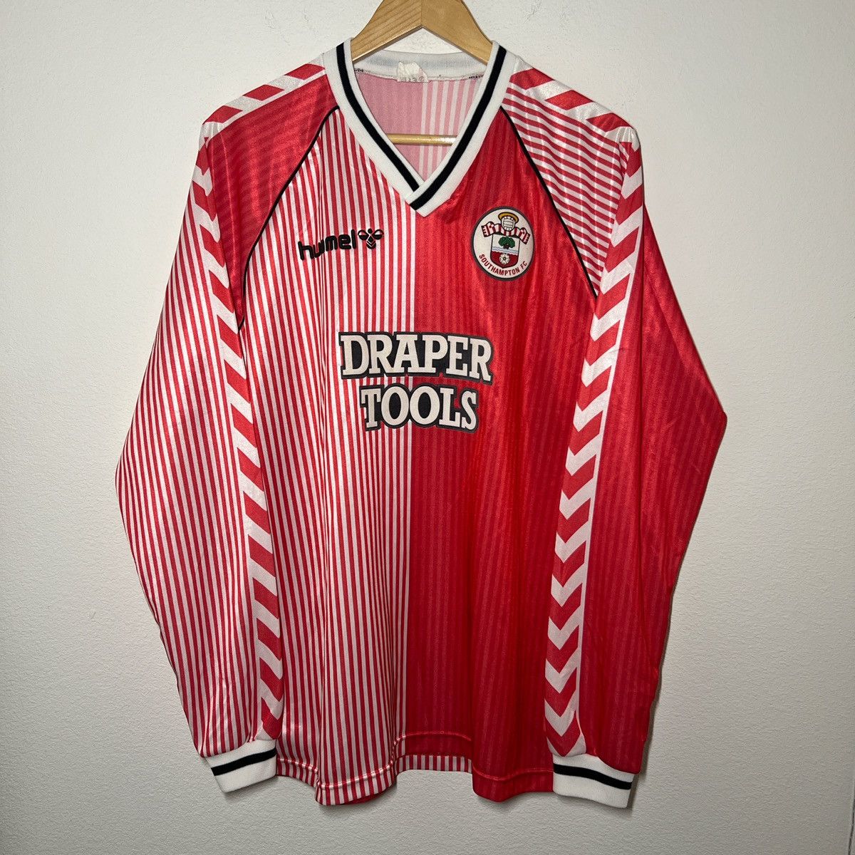 Hummel Southampton 1987-1989 Home Long Sleeve Jersey | Vtg Soccer Size US XL / EU 56 / 4 - 1 Thumbnail