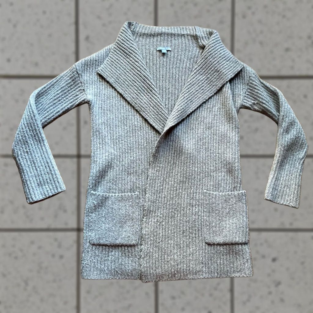 James Perse James Perse Cardigan Sweater Size 1 Womens Gray Wool Alpaca Blend Knit Open Front Drapey Size XS / US 0-2 / IT 36-38 - 1 Thumbnail